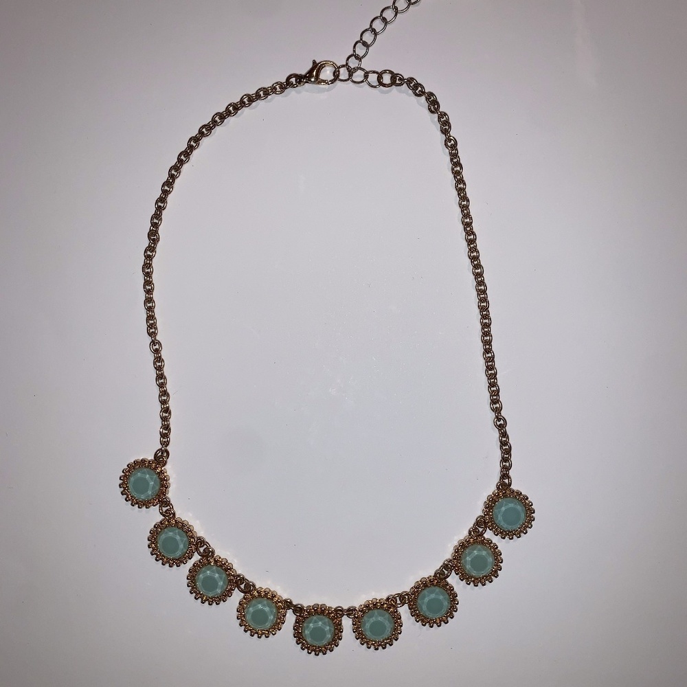Teal and Gold Bubble Necklace